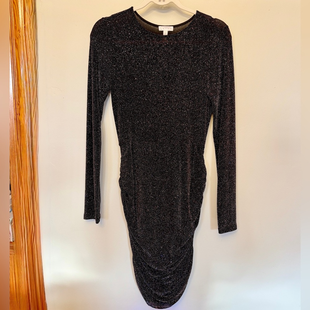 Leith Long Sleeve Midi Sparkle Dress - Picture 3 of 7